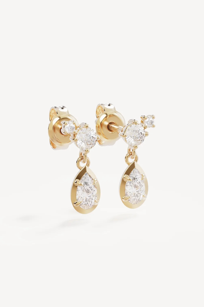 18k Gold Vermeil Quiet Radiance Drop Stud Earrings