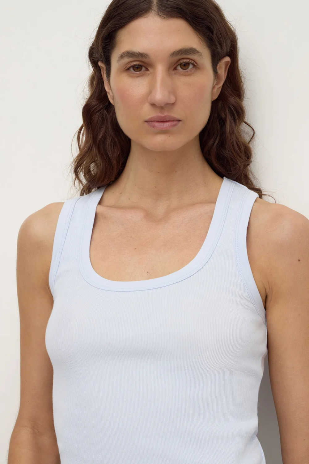 Robyn Scoop Neck Rib Tank | Powder Blue