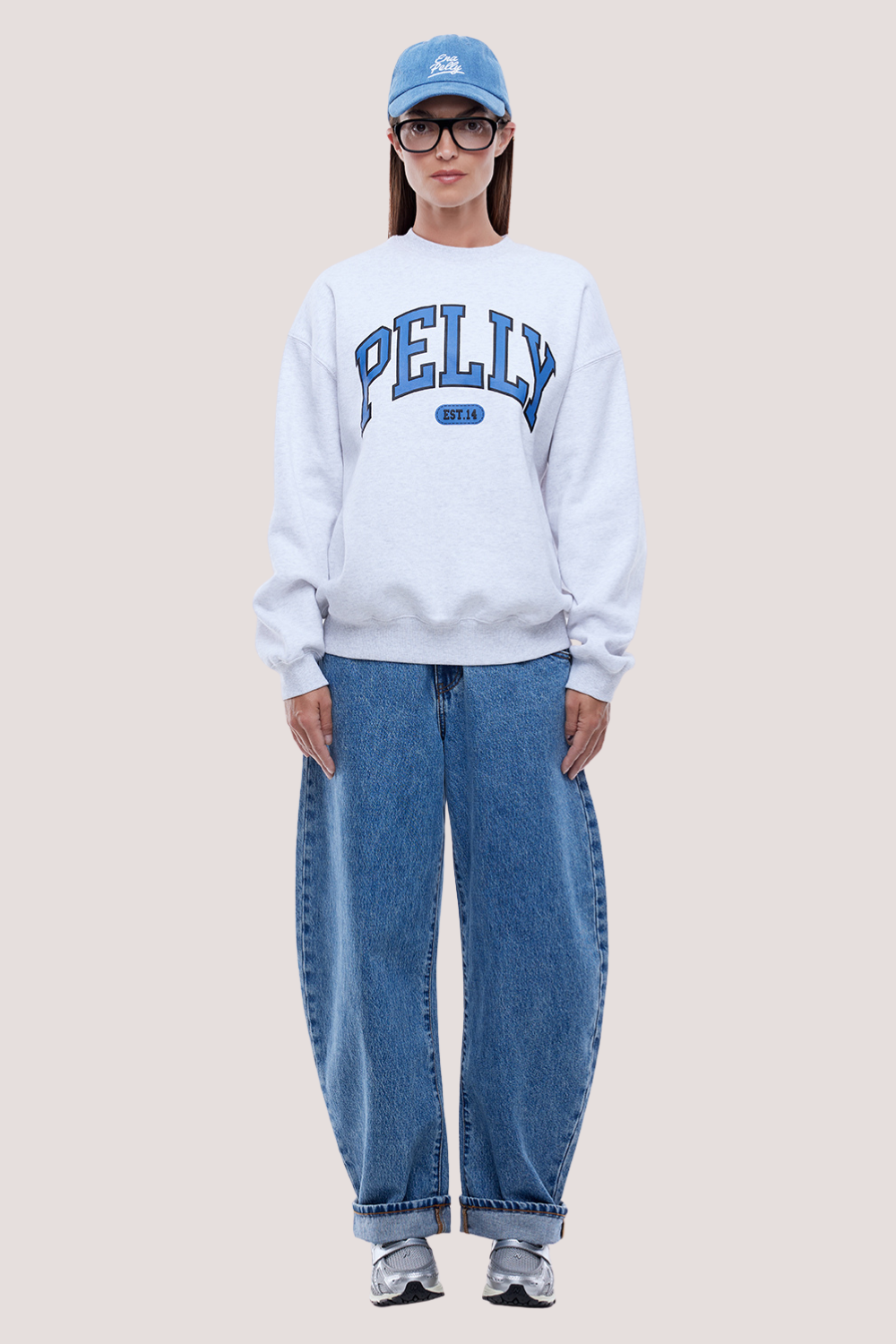 Pelly Collegiate Sweatshirt | White Marle