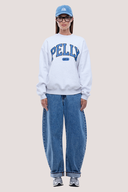 Pelly Collegiate Sweatshirt | White Marle