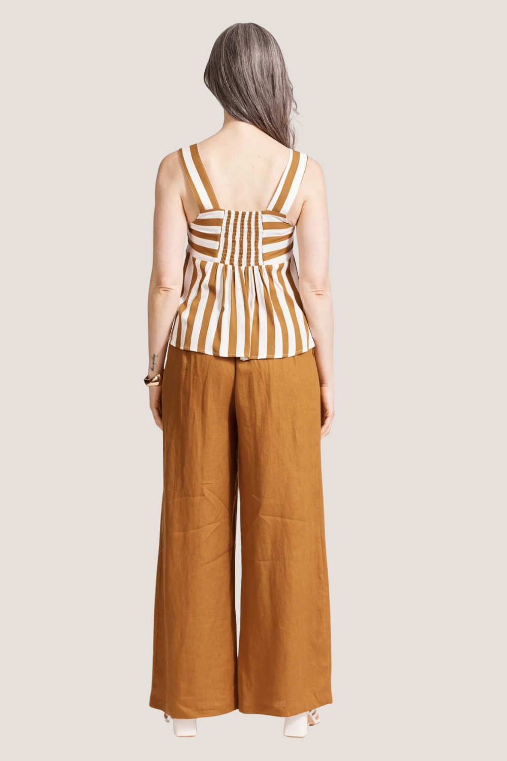 Treville Stripe Tank | Caramel