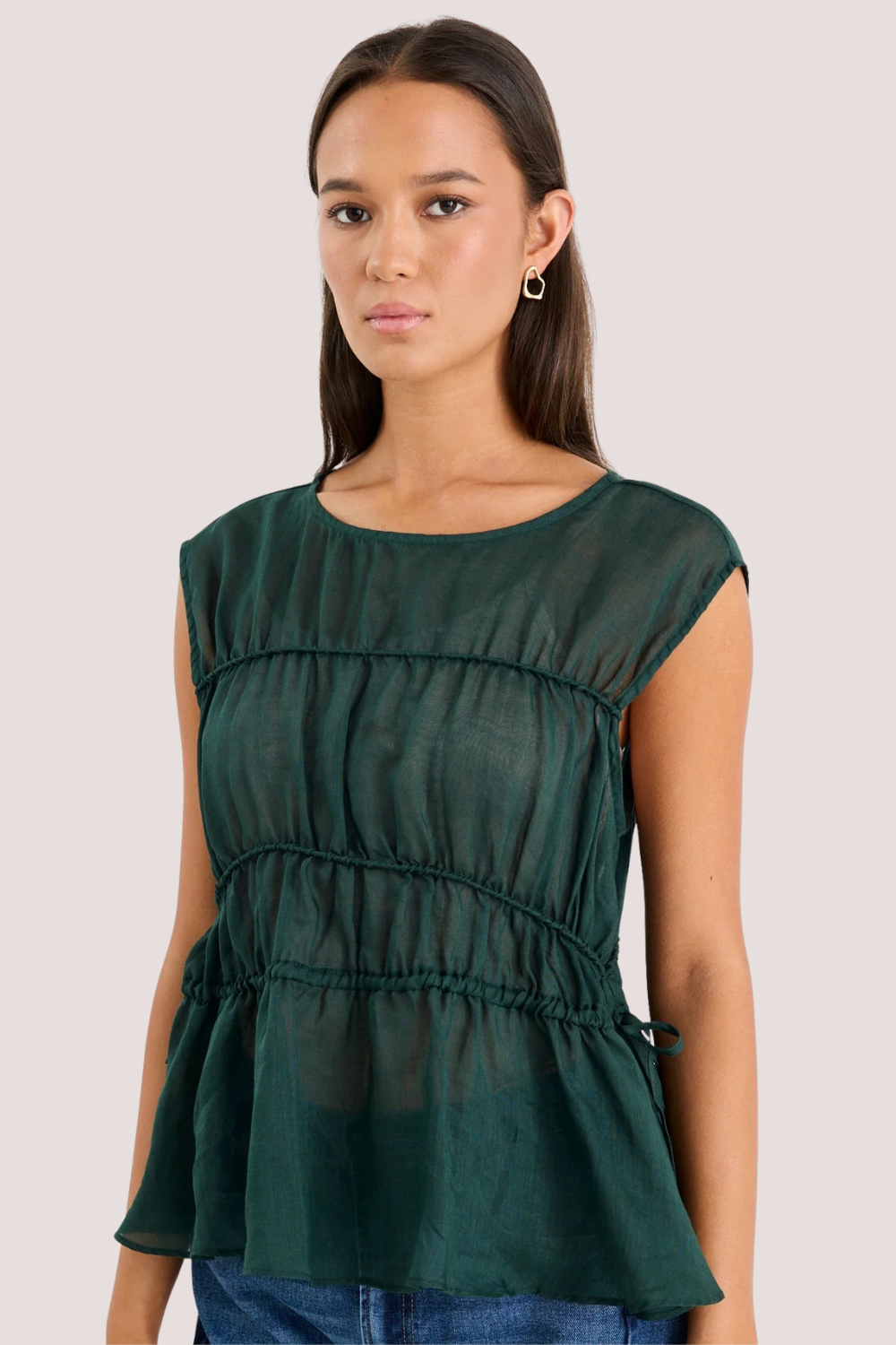 Context Forest Ramie Relaxed Sleeveless Top