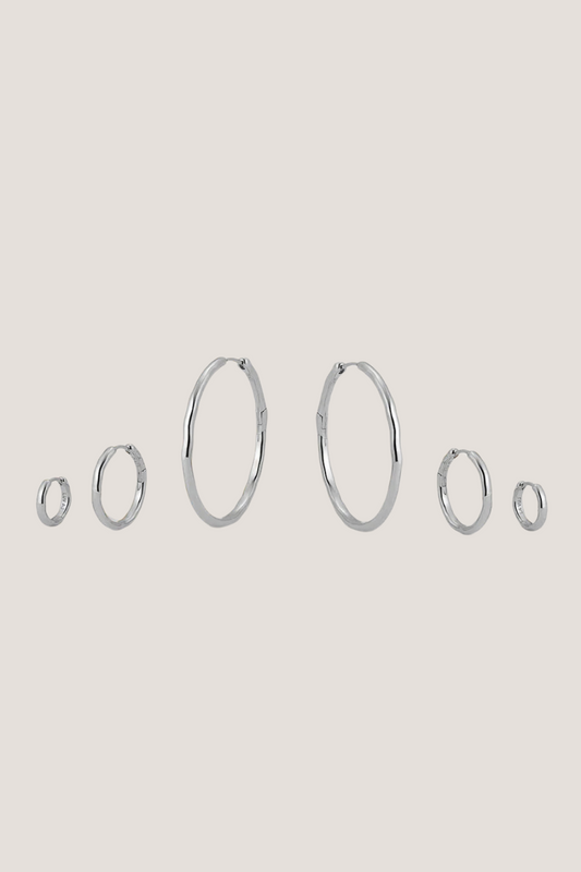 The Granada Hammered Hoops | Silver