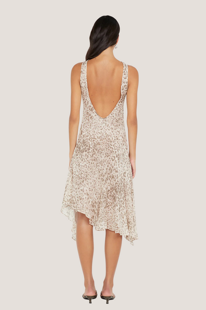Feline Midi Dress | Faded Leopard