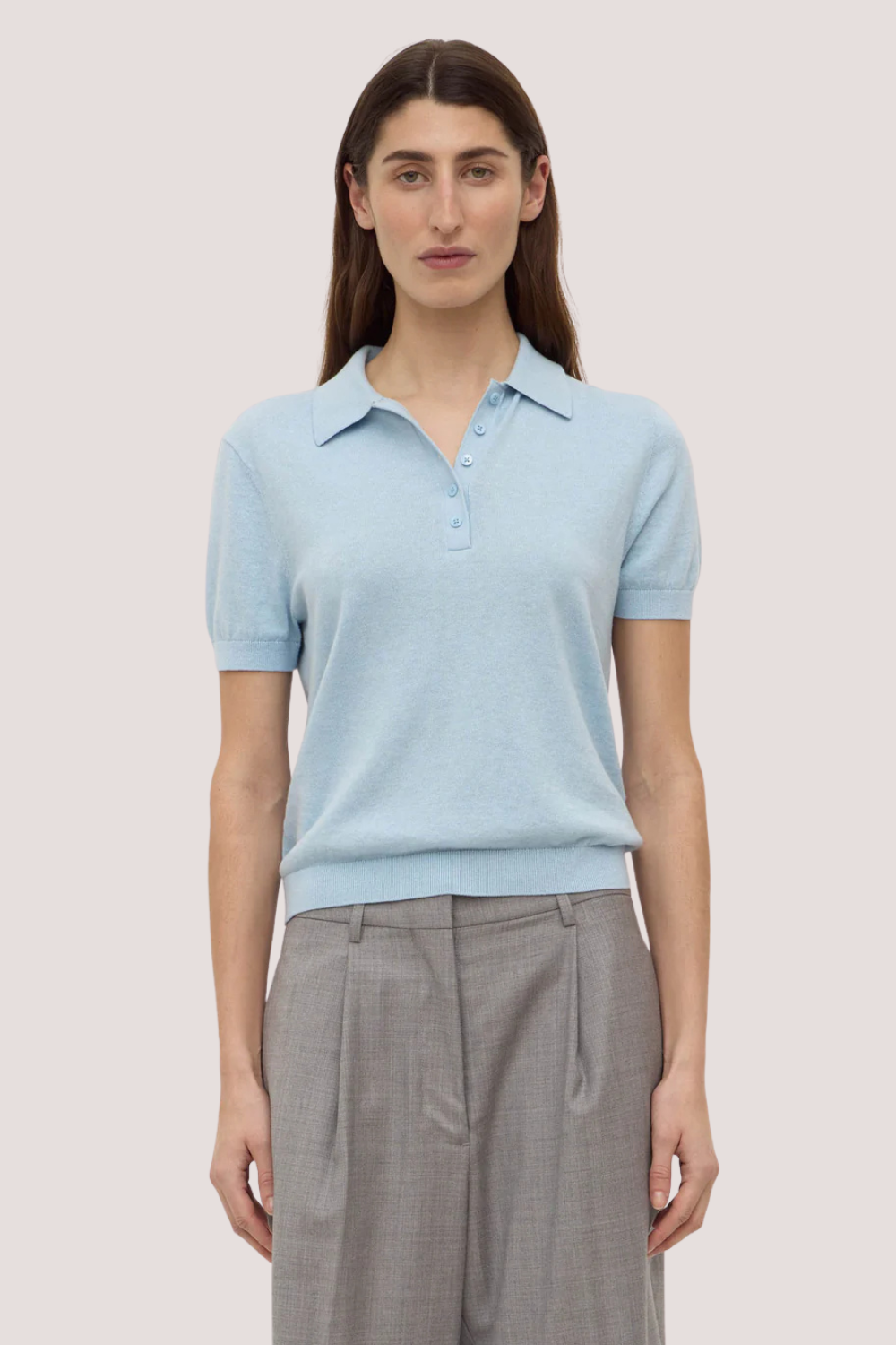Sloane Cotton Cashmere Polo Salt