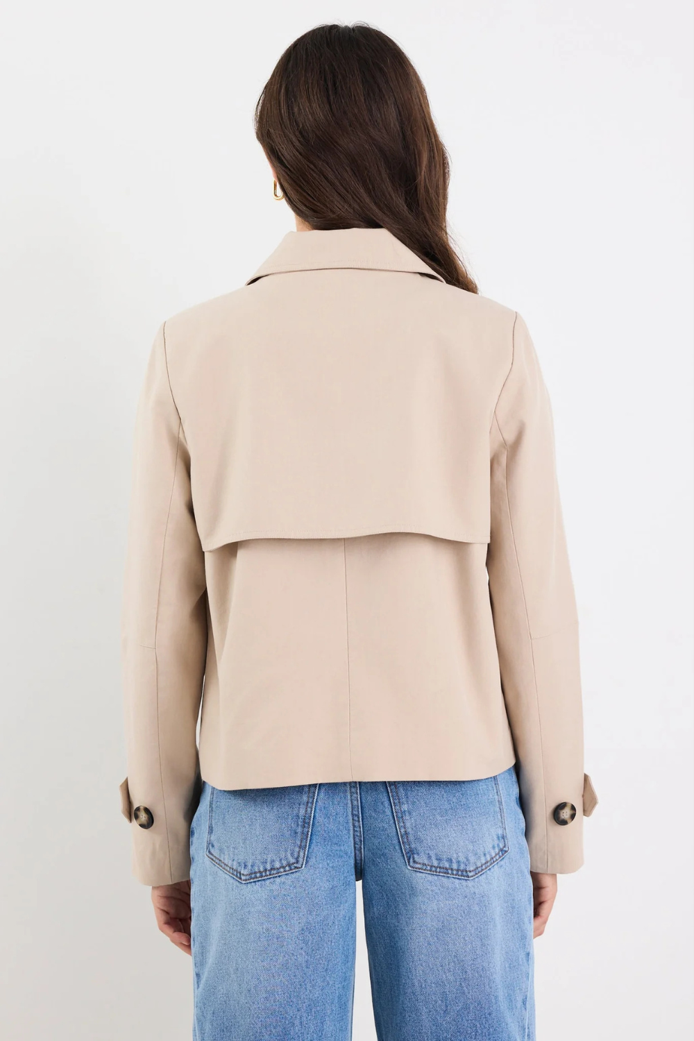 Pathway Taupe Cropped Trench Jacket