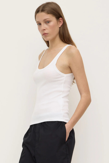 Charlie Rib Tank | White
