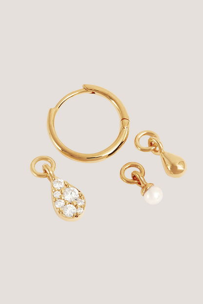 18k Gold Plated Ocean Mist Illusion Hoops