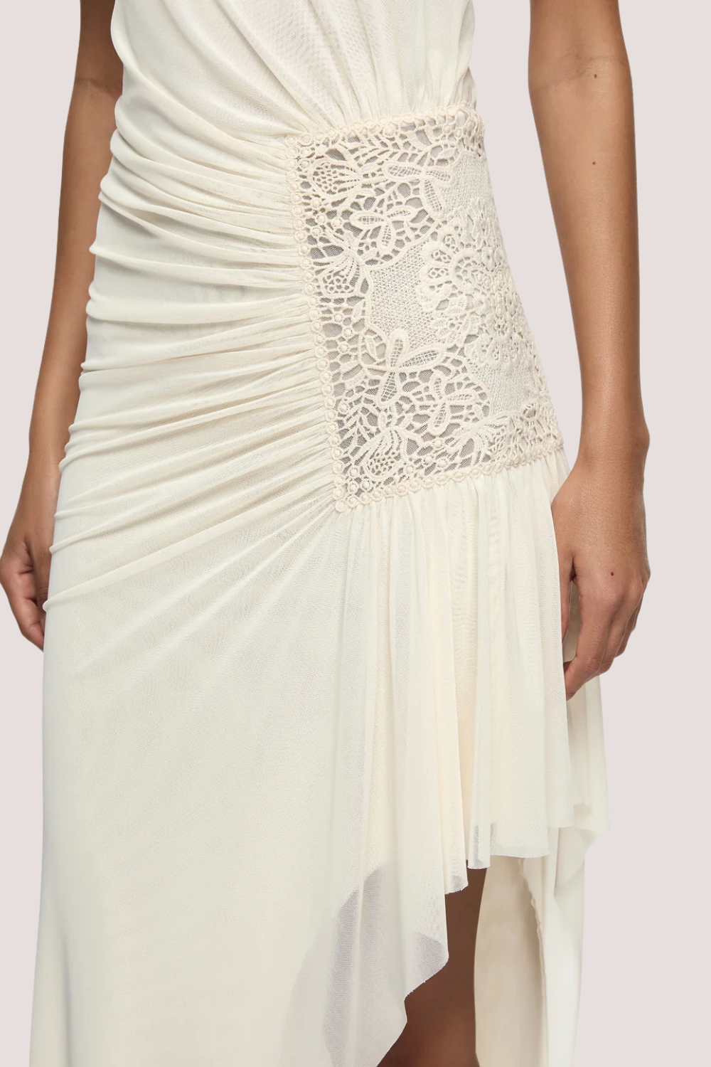 Winslow Strapless Asym Dress | Buttercream