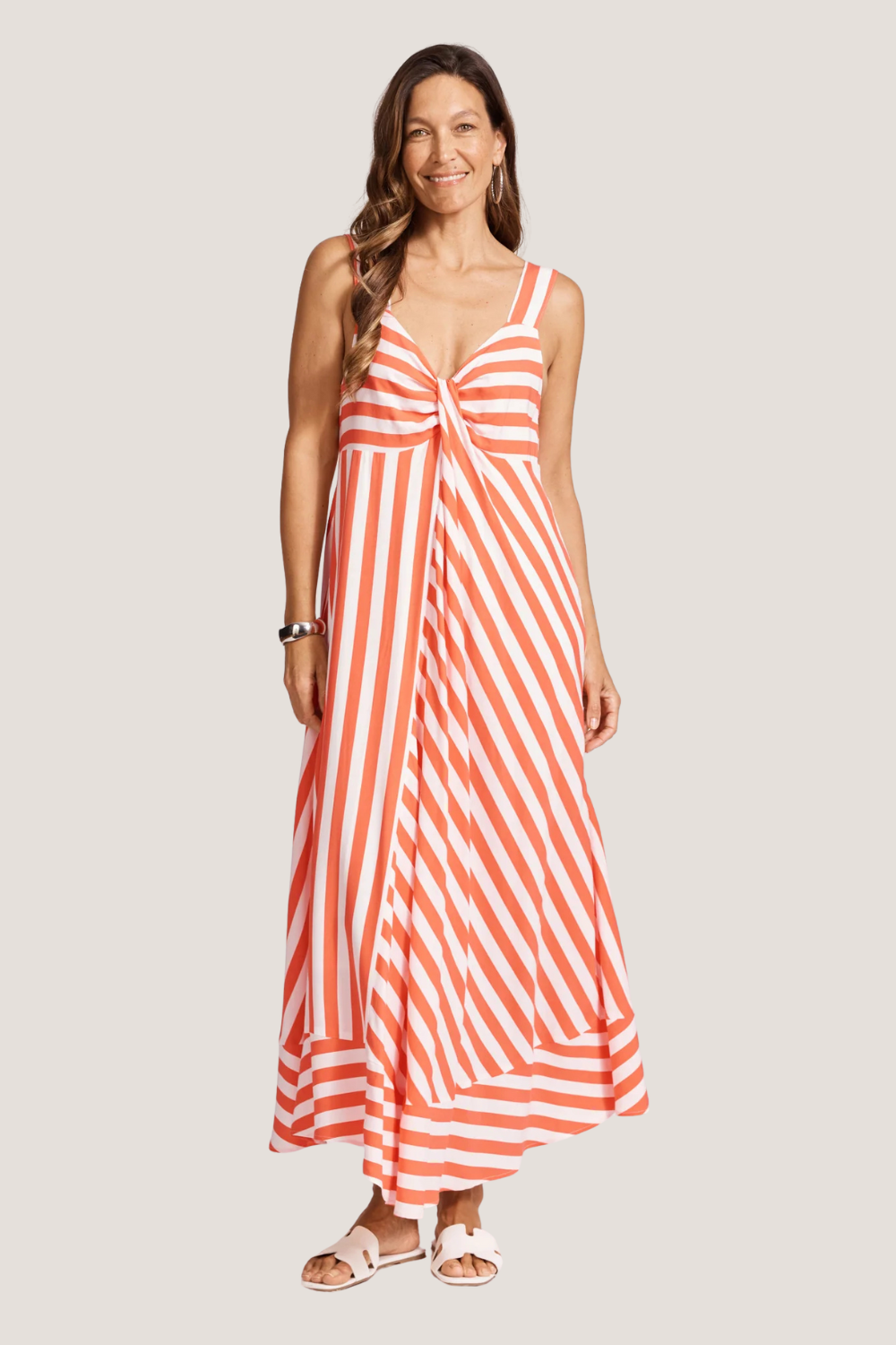 Treville Stripe Tank Maxi Dress | Coral