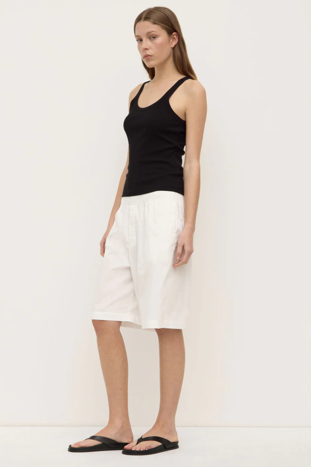 Riley Poplin Short | White