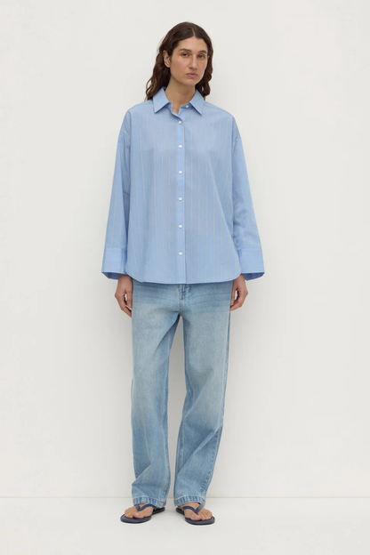 Delaney Italian Stripe Shirt | Blue