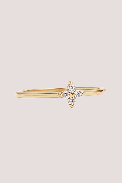 18k Gold Vermeil Crystal Bloom Ring