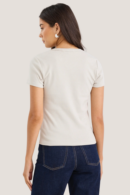 Study Stone Rib Longer Baby Tee