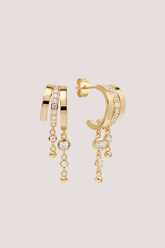 18k Gold Plated Ocean Mist Illusion Hoops