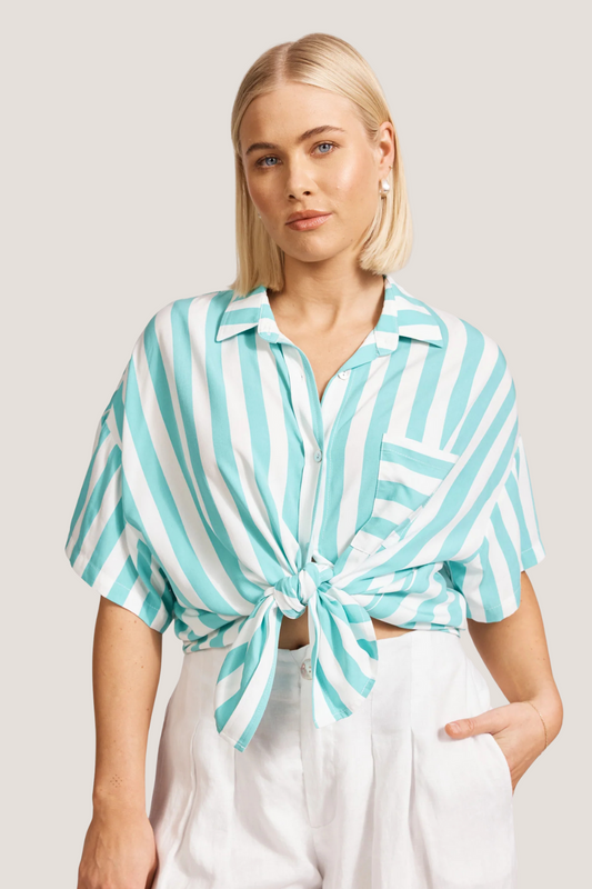 Treville Stripe Shirt | Aqua