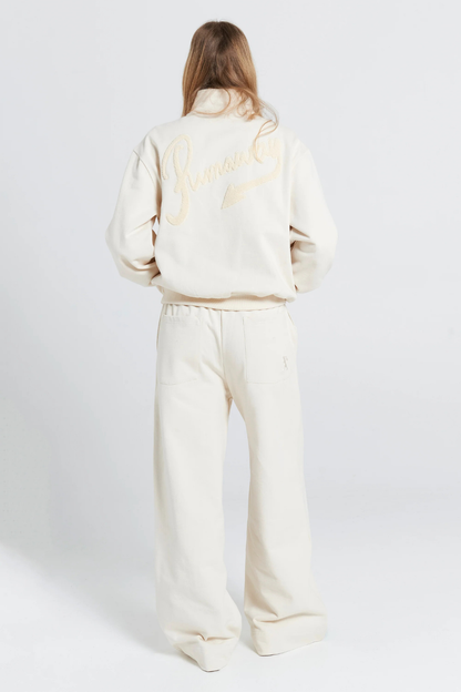 Pin Tuck Track Pants | Ecru