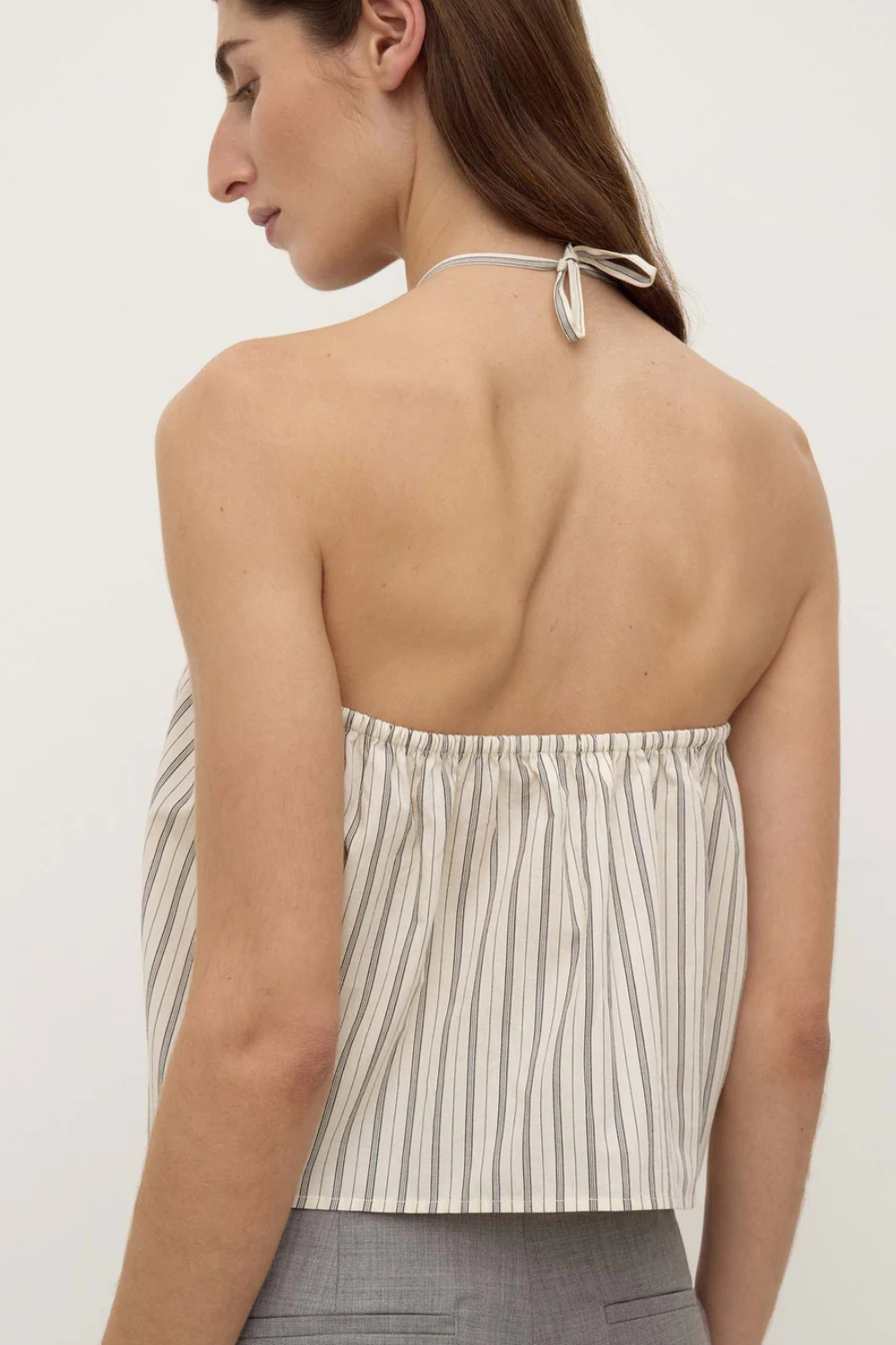 Ria Stripe Top | Cream/Smoke