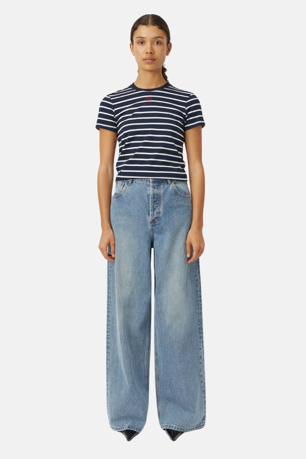 Sora Tee | Navy/White Stripe