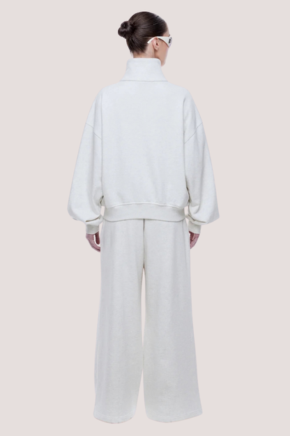 Paris Terry Zip Thru | Oat Marle