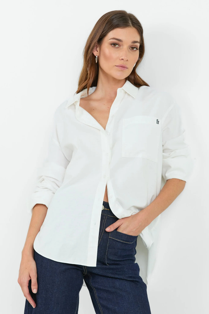 Signature Ivory Oxford Oversized Shirt