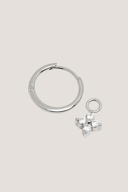 Sterling Silver Crystal Bloom Hoops