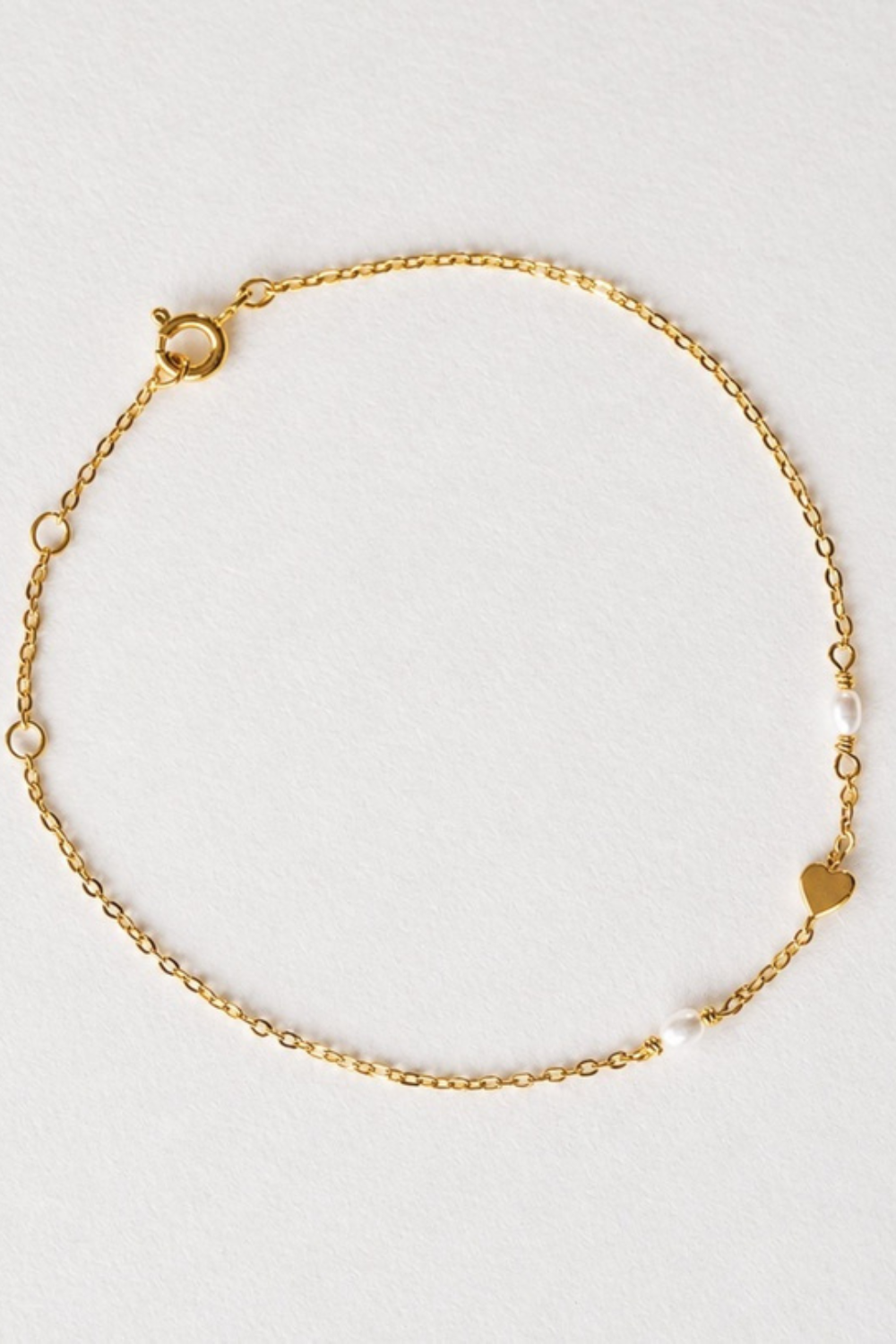 Heart & Pearl Bracelet | Gold