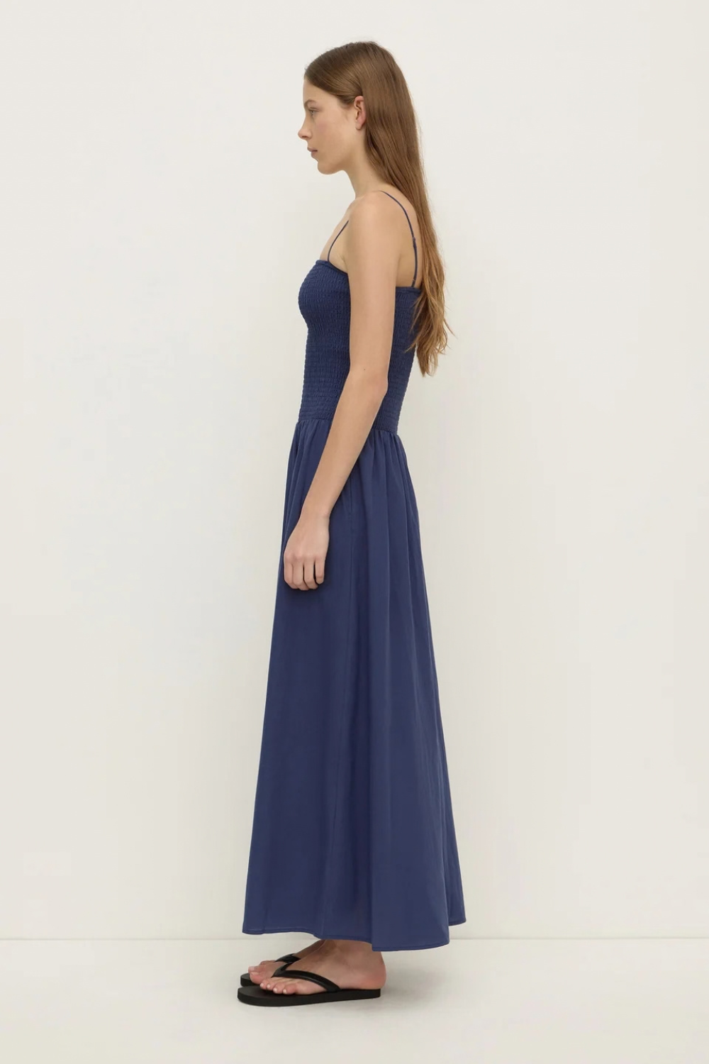 Connie Cotton Shirred Dress | Imperial Blue