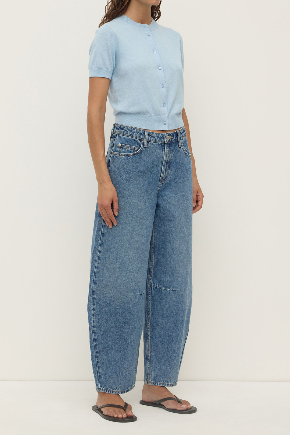 Semra Cotton Cashmere Short Sleeve Cardigan | Salt