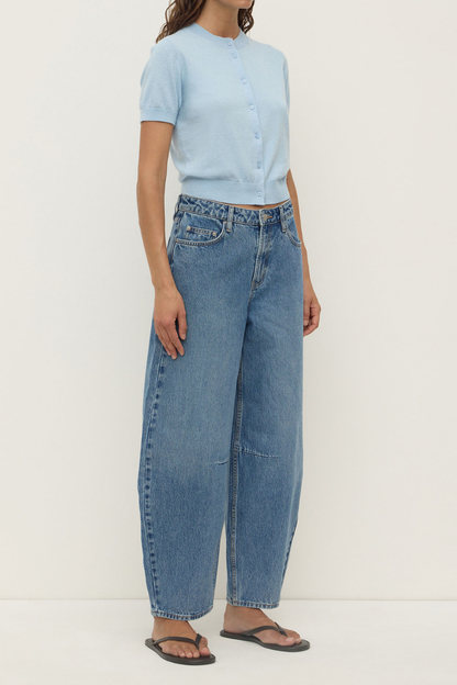 Semra Cotton Cashmere Short Sleeve Cardigan | Salt