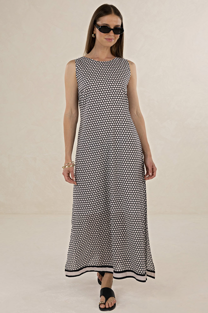 Hexi Maxi Dress | Black Cream