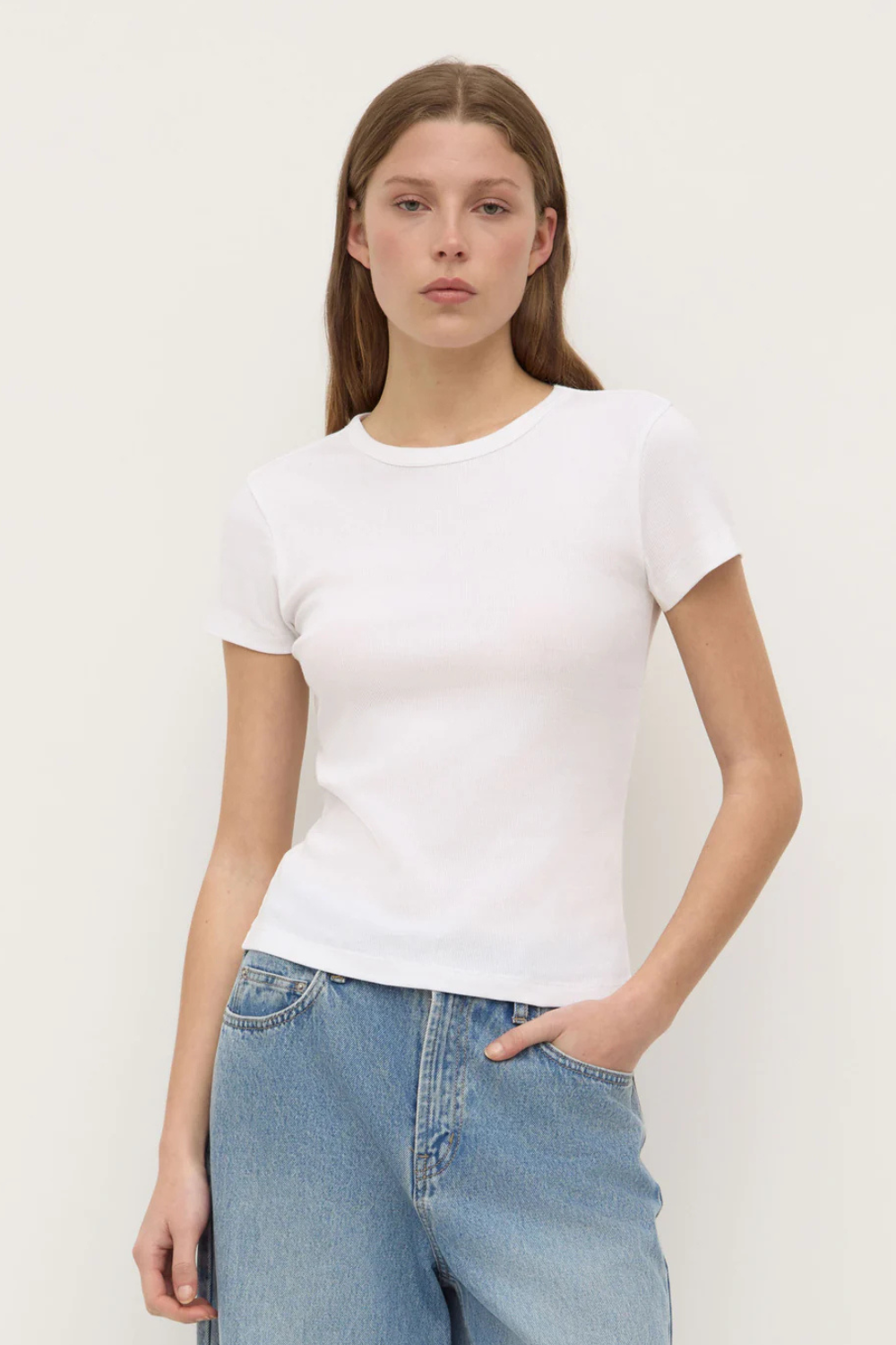 Linley Rib Tee | White