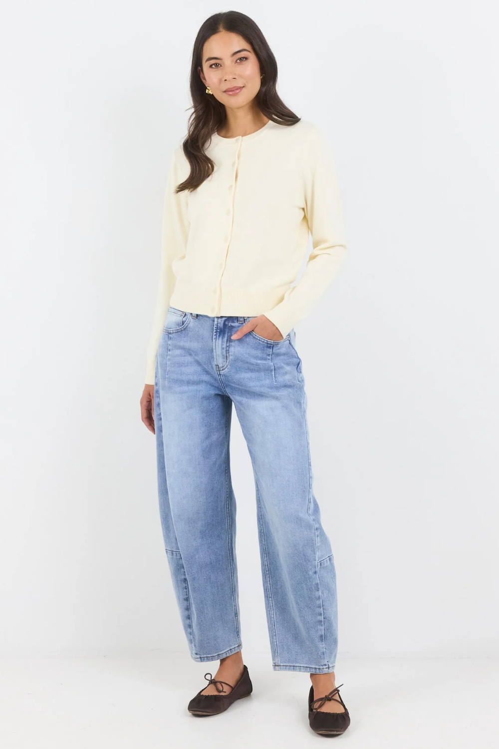 Autograph Butter Soft Fine Gauge Crewneck Cardigan