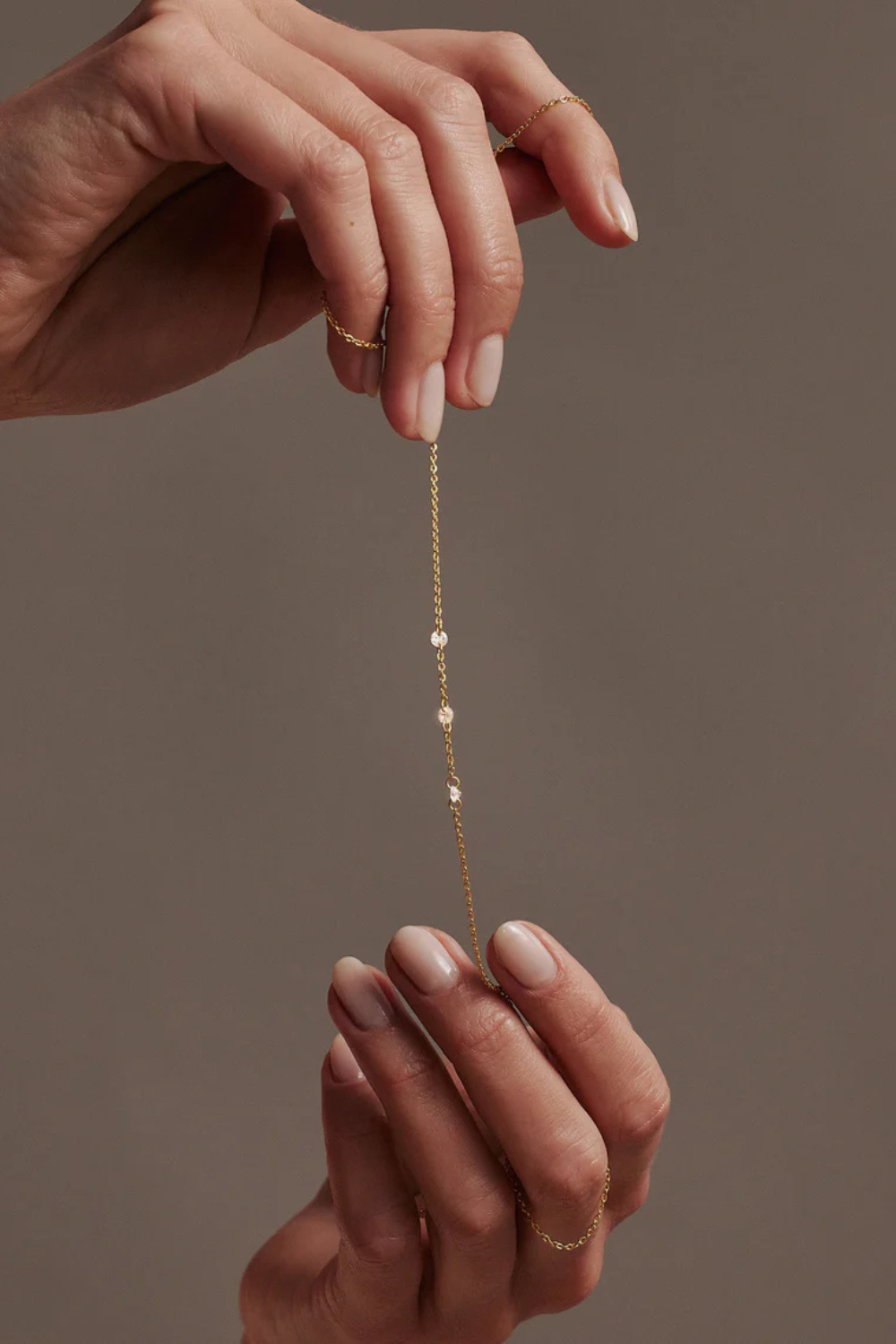 Floating Stone Necklace | Gold
