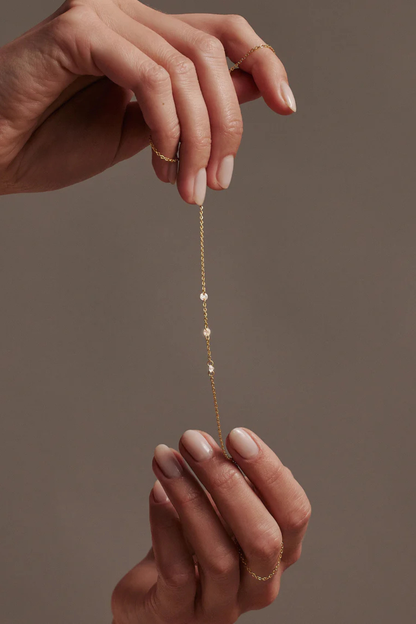 Floating Stone Necklace | Gold