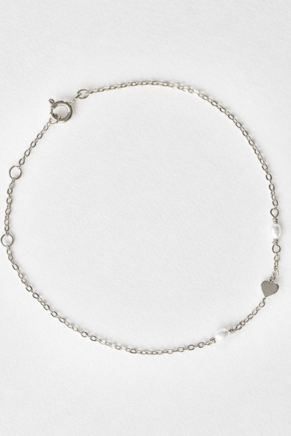 Heart & Pearl Bracelet | Silver