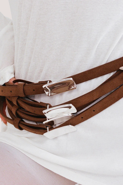 Plate Belt | Mocha Mousse/Silver