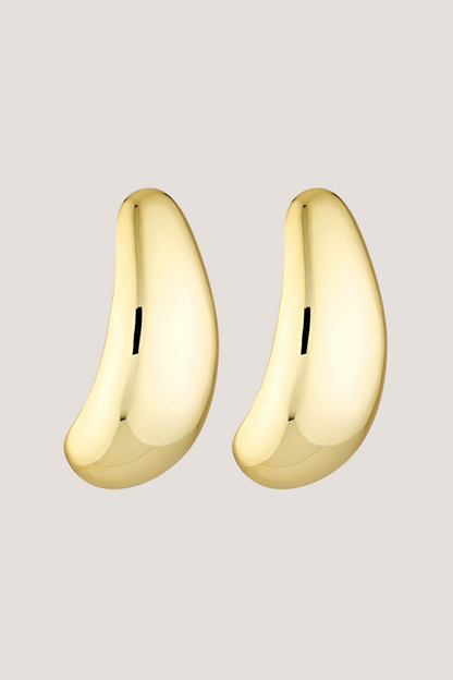 Blob Earrings Maxi  (Clip On)  | Gold