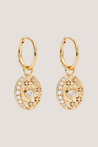 18k Gold Vermeil Love You to the Moon and Back Hoops