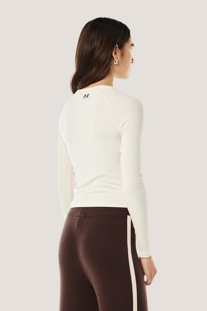 Prive Rib LS Tee | Whisper White