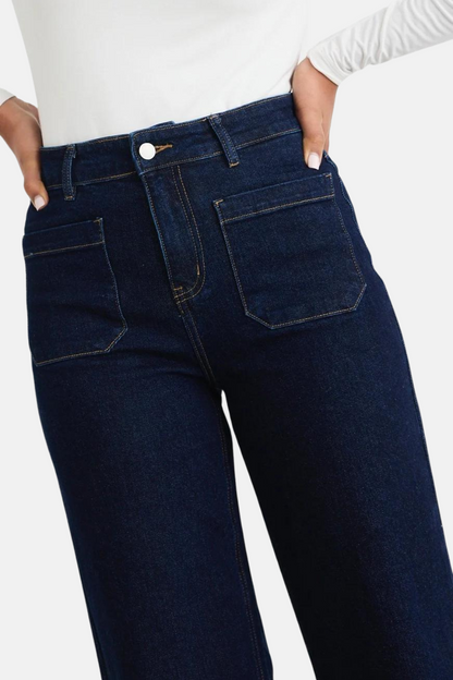 Zoey Indigo High Rise Wide Leg Pocket Jean