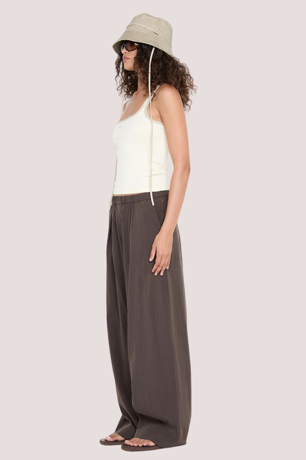 Lana Square Neck Tank | Chalk/Cement