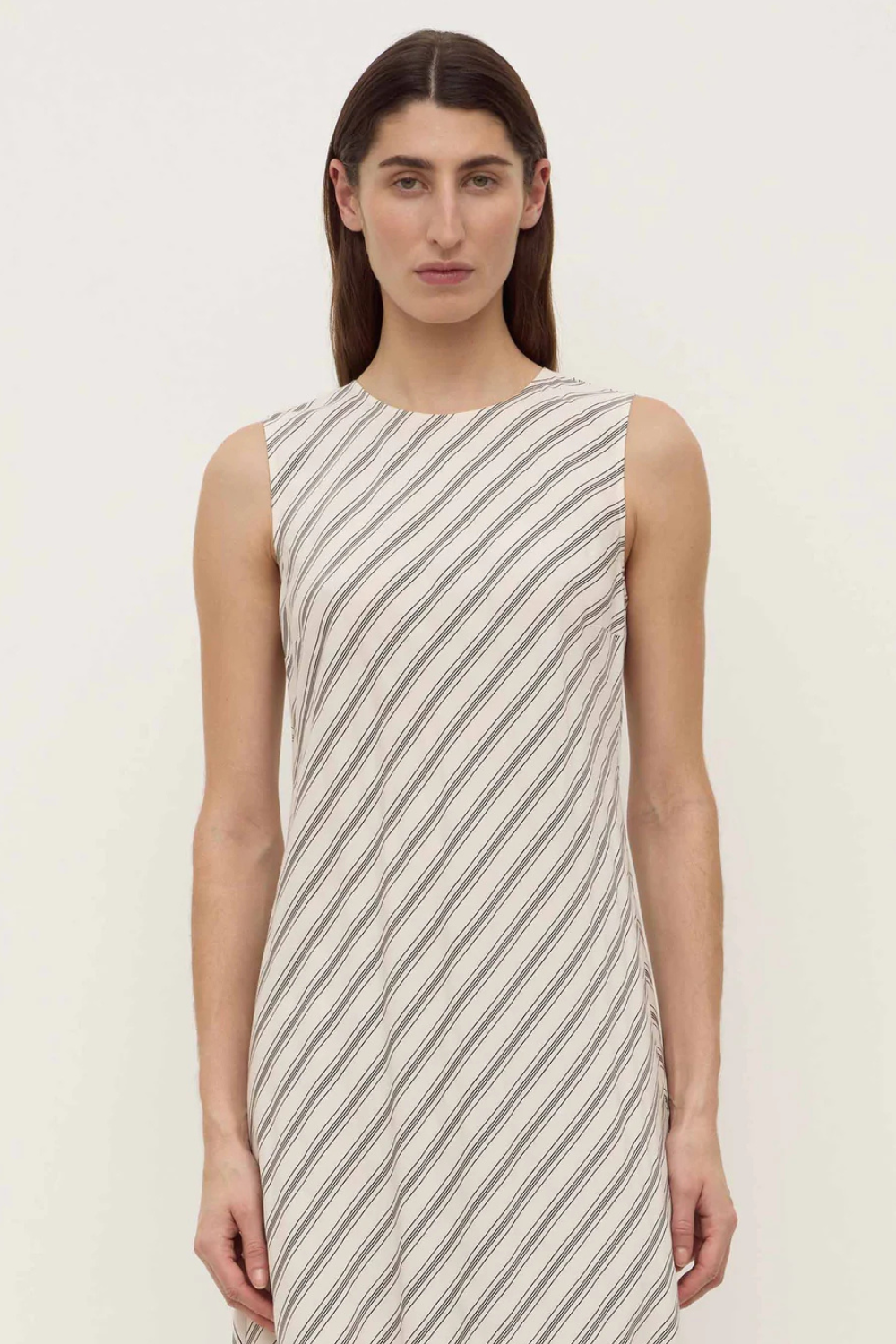 Lenny Stripe Midi Dress | Cream/Smoke