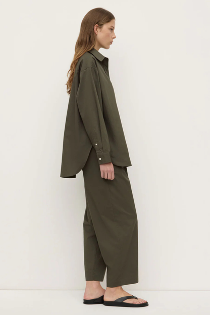 Marigold Poplin Long Sleeve Shirt | Moss