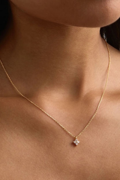 18k Gold Vermeil Crystal Bloom Necklace