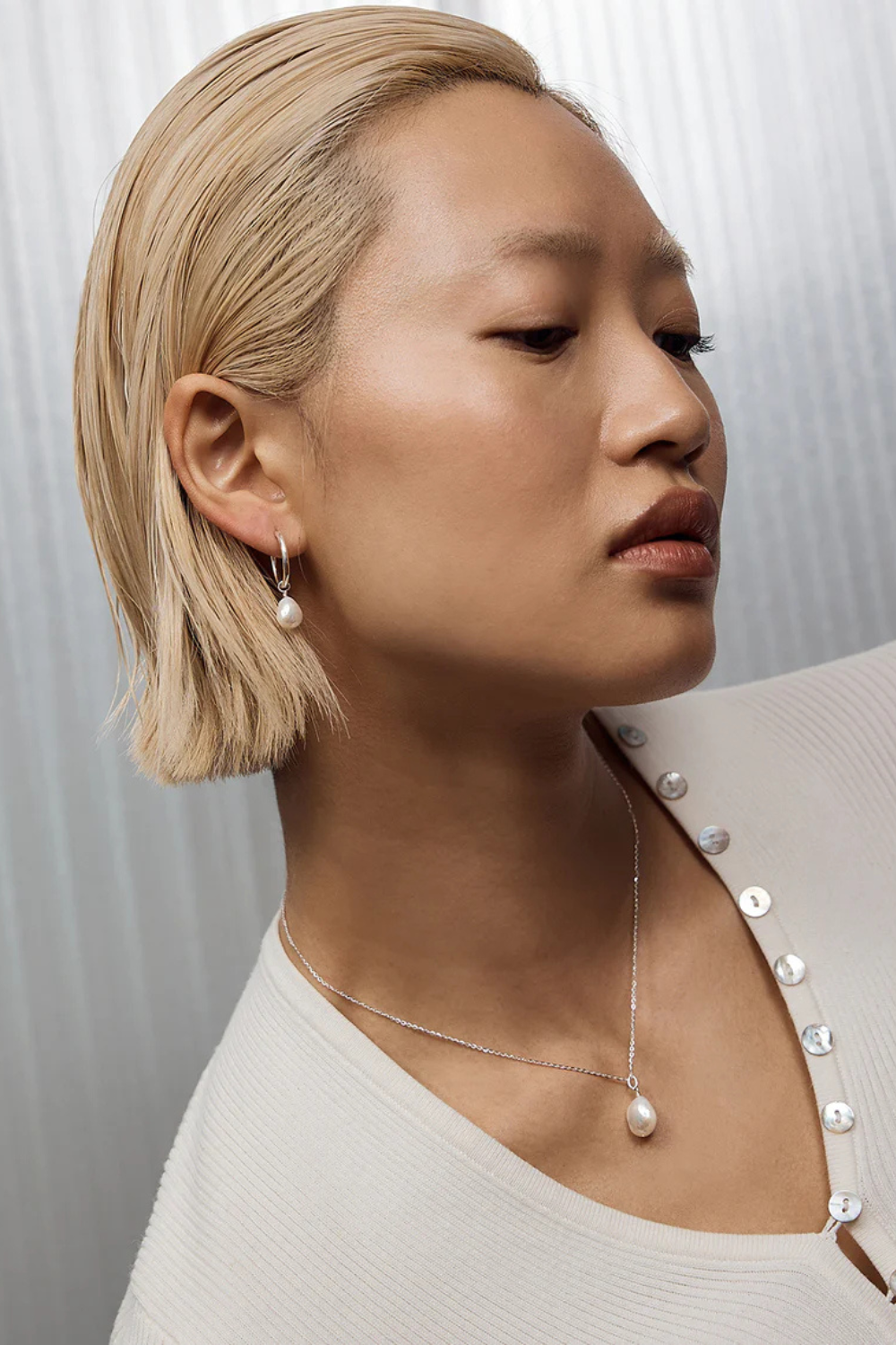 Keshi Pearl Necklace | Silver