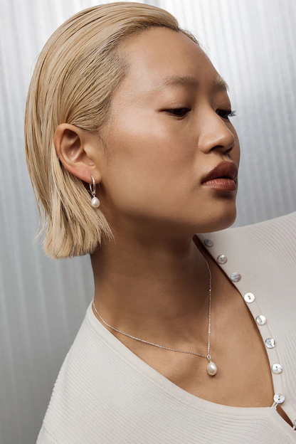 Keshi Pearl Necklace | Silver