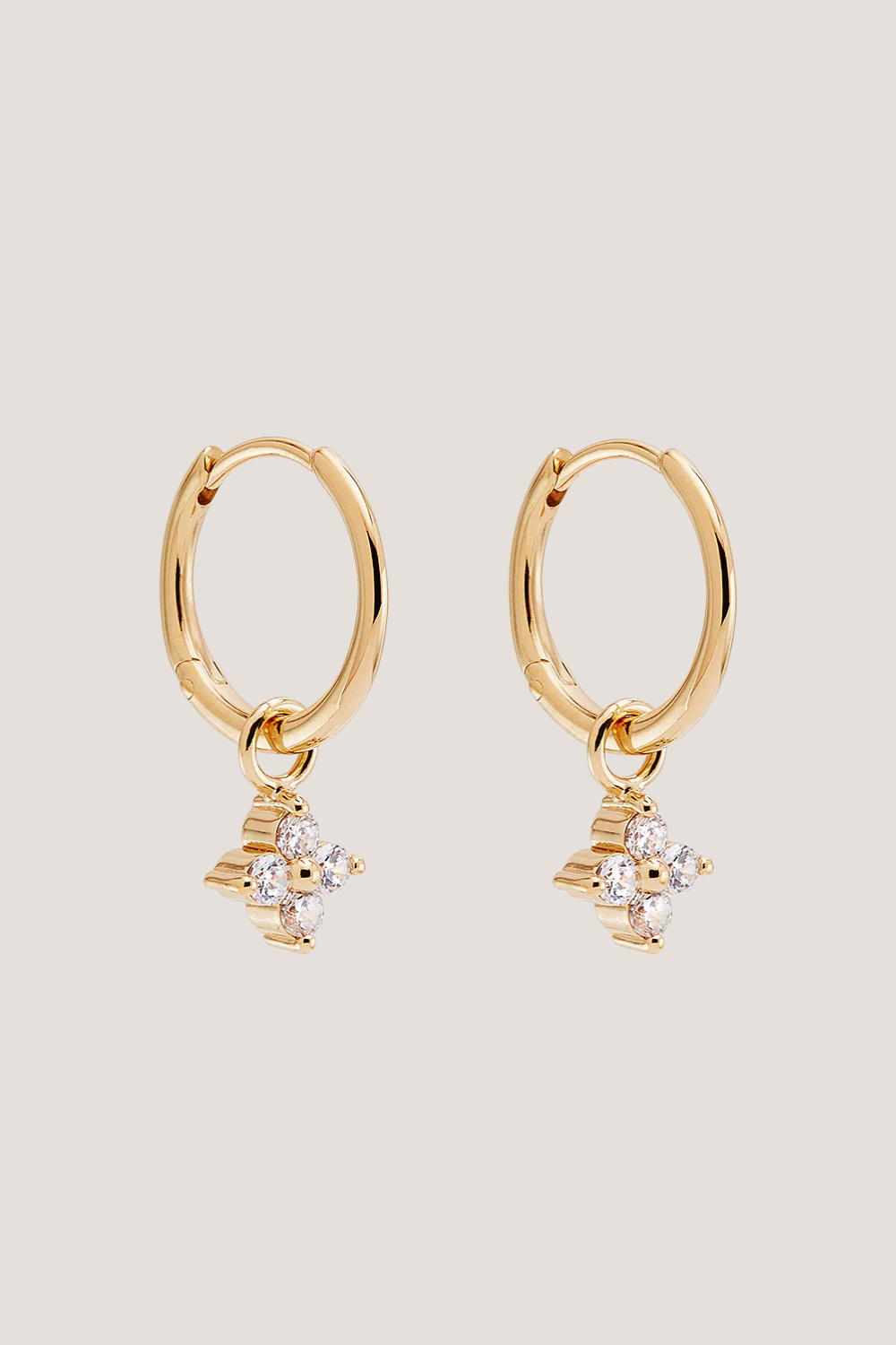 18k Gold Vermeil Crystal Bloom Hoops