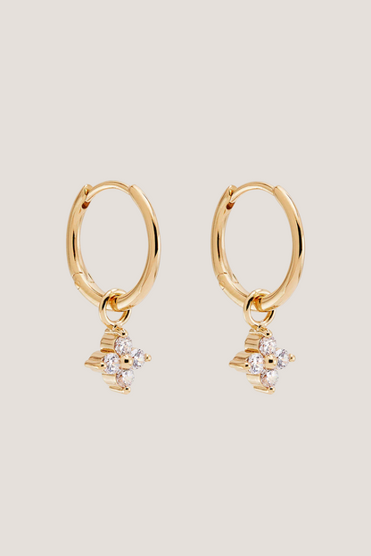 18k Gold Vermeil Crystal Bloom Hoops
