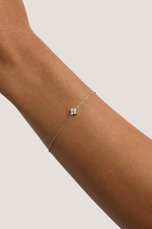 Sterling Silver Crystal Bloom Bracelet